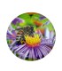 Biene auf lila-gelber Blume 82 mm TO Deckel - 12 Stück