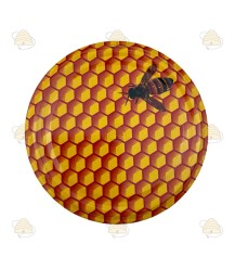 Wabenmotiv mit Biene 82 mm TO Deckel - 12 Stück