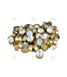 Teelichthüllen aus Aluminium gold - 100 Stück