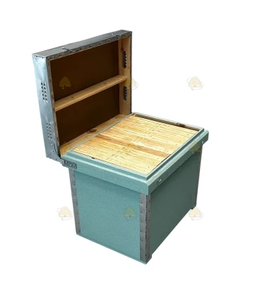 Layens bijenkast - Zeegroen geverfd