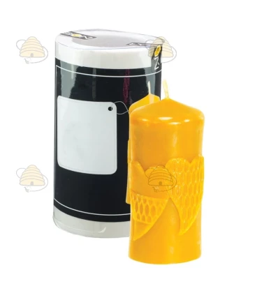 Breite Kerze mit Herzchen - Gießform