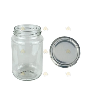 Ronde glazen potten - 375 ml / 450 gram, met deksel (TO 63 mm)