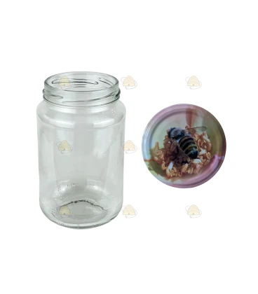 Ronde glazen potten - 375 ml / 450 gram, met deksel (TO 63 mm)