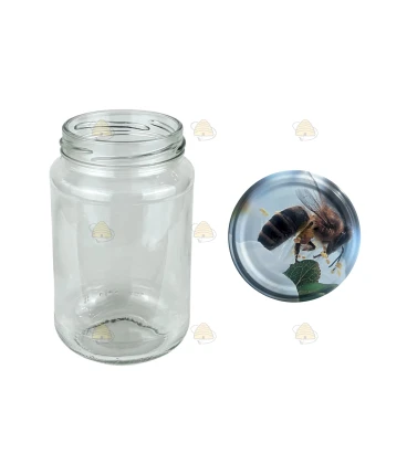 Ronde glazen potten - 375 ml / 450 gram, met deksel (TO 63 mm)