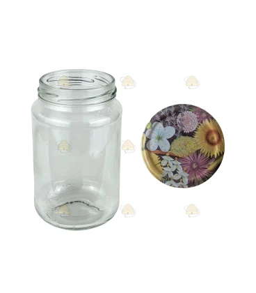 Ronde glazen potten - 375 ml / 450 gram, met deksel (TO 63 mm)