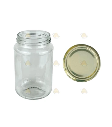 Ronde glazen potten - 375 ml / 450 gram, met deksel (TO 63 mm)