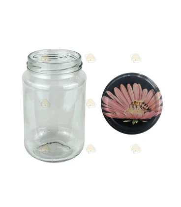 Ronde glazen potten - 375 ml / 450 gram, met deksel (TO 63 mm)