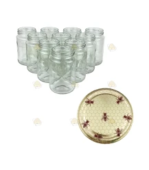 Ronde glazen potten - 375 ml / 450 gram, met deksel (TO 63 mm)
