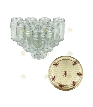 Ronde glazen potten - 375 ml / 450 gram, met deksel (TO 63 mm)