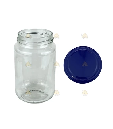 Ronde glazen potten - 375 ml / 450 gram, met deksel (TO 63 mm)