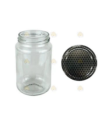 Ronde glazen potten - 375 ml / 450 gram, met deksel (TO 63 mm)