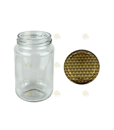 Ronde glazen potten - 375 ml / 450 gram, met deksel (TO 63 mm)
