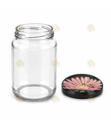 Ronde glazen potten - 375 ml / 450 gram, met deksel (TO 63 mm)