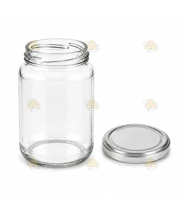Ronde glazen potten - 375 ml / 450 gram, met deksel (TO 63 mm)