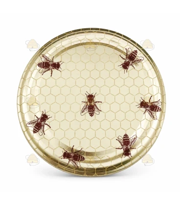 Honigwaben mit Bienen 63 mm TO Deckel - 20 Stück