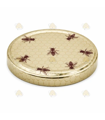 Honigwaben mit Bienen 63 mm TO Deckel - 20 Stück