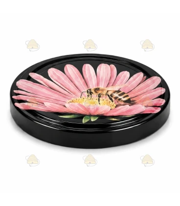 Biene auf rosa Margerite 63 mm TO Deckel - 1400 Stück pro Karton