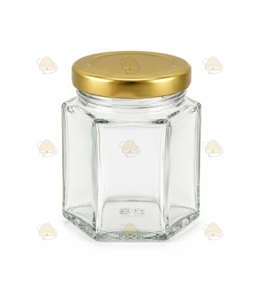 Sechseckglas 45 ml / 50 g mit Deckel