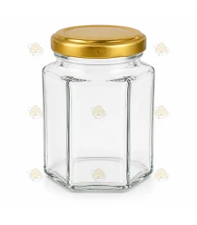 Sechseckglas 116 ml / 140 g mit Deckel