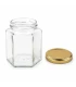 Sechseckglas 390 ml / 500 g mit Deckel