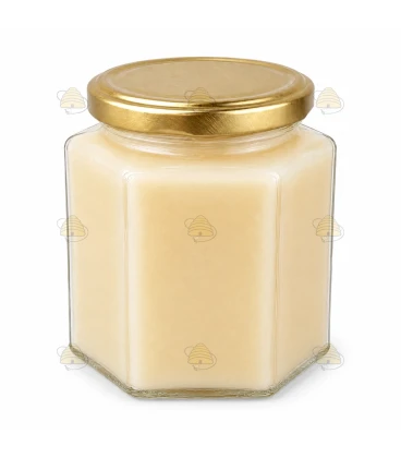 Sechseckglas 390 ml / 500 g mit Deckel
