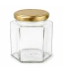 Sechseckglas 390 ml / 500 g mit Deckel