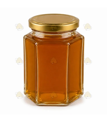 Sechseckglas 196 ml / 250 g mit Deckel
