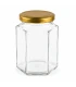 Sechseckglas 196 ml / 250 g mit Deckel