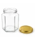 Sechseckglas 278 ml / 350 g mit Deckel