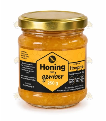 Honing met gember vloeibaar 250 gram