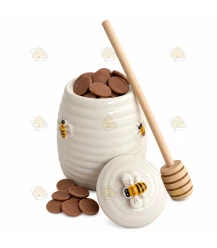 Keramikhoniggefäß mit Honig Milchschokolade Mini's