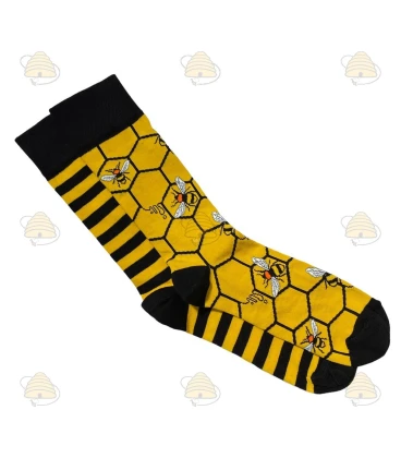 Bienensocken lang - Honigwabe