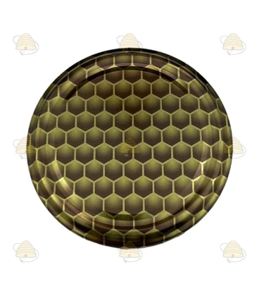 Lebendiges Wabenmotiv goldfarbig 63 mm TO Deckel - 1300 Stück pro Karton
